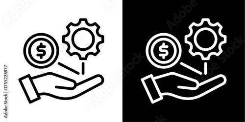 Resource  Icon Of Line Black And White Style Vector Illustration 