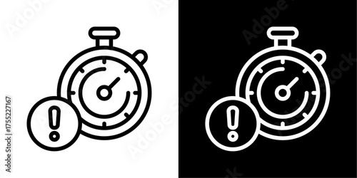 Deadline  Icon Of Line Black And White Style Vector Illustration 