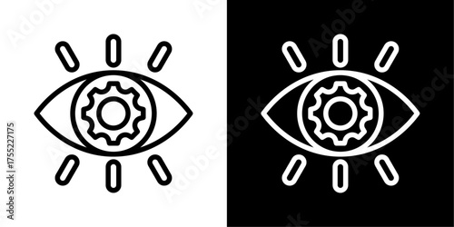Vision  Icon Of Line Black And White Style Vector Illustration 