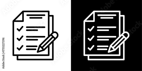 Assessment  Icon Of Line Black And White Style Vector Illustration 