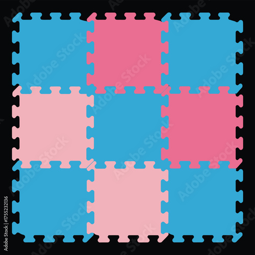 Colorful Vector Foam Play Mat Puzzle for Babies and Kids – Isolated on White Background – Ideal for Early Learning, Crawling, and Playroom Floor Protection