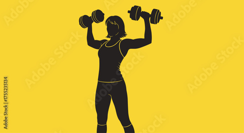 Empowered woman lifting weights for fitness motivation, build strength and confidence in your wellness journey, achieve your goals with every rep