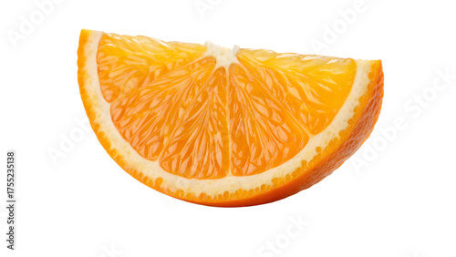 Fresh juicy orange slice with visible segments isolated on transparent background