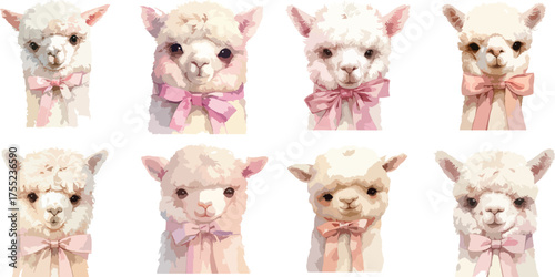 Watercolor Nursery Llama Clipart