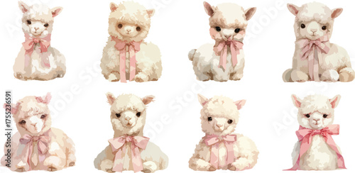 Watercolor Nursery Llama Clipart