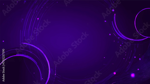 A modern abstract background featuring purple tones, circular shapes, and glowing lines, creating a futuristic and dynamic feel