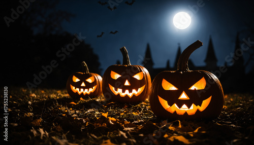 spooky jack-o'-lanterns glo...