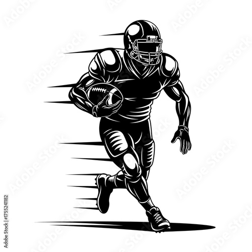 American football player, silhouette