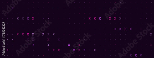 Abstract digital background with glowing purple and pink geometric shapes and dots forming a futuristic grid pattern, modern technology concept