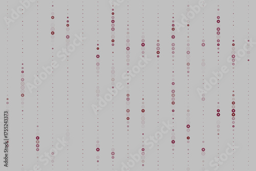 Abstract technological background with vertical lines of gears and dots in red and grey, representing digital systems and engineering concepts
