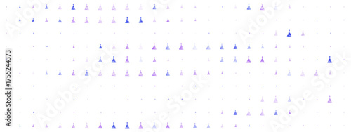 Abstract Digital Pattern of Repeating Blue and Purple Geometric Shapes on a Dark Background, Modern Technology Concept