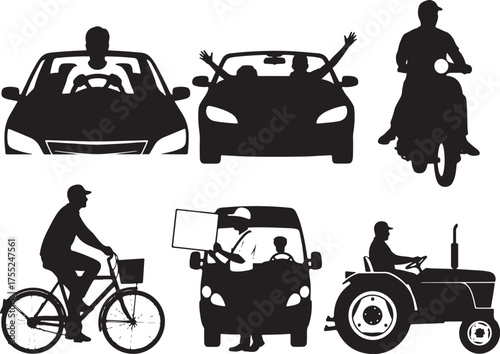 A group of nine black silhouettes depicting people engaged in various acts of charity and giving.