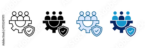 Hr Policy Icon Set Multiple Style Collection