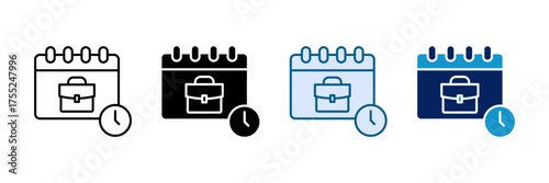 Work Schedule Icon Set Multiple Style Collection