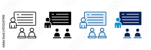 Employee Training Icon Set Multiple Style Collection
