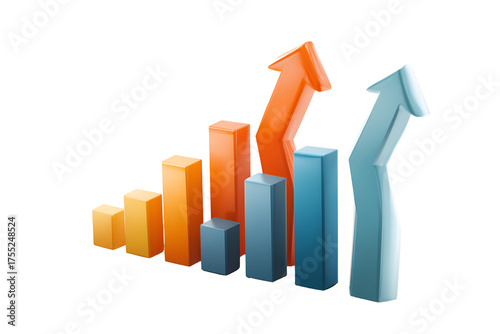 3d growth chart with rising arrows isolated on transparent background Free Download 3d growth chart with rising arrows isolated on transparent background - GFXLoad