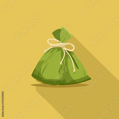 Eid food wrapped rice flat art