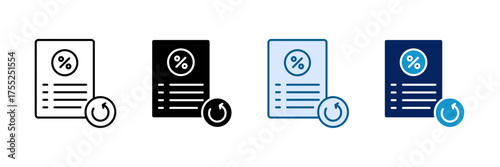 Tax Filing Icon Set Multiple Style Collection
