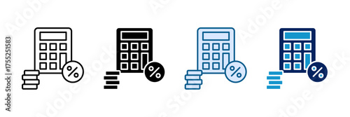 Tax Calculator Icon Set Multiple Style Collection