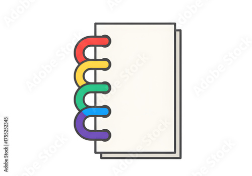 Minimal icon of a sketchbook spiral — no background, no shadow PNG