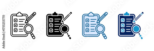 Audit Checklist Icon Set Multiple Style Collection