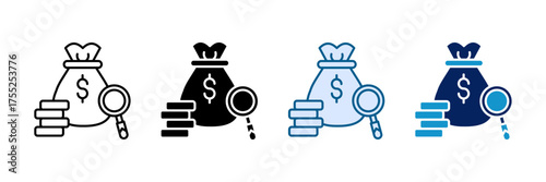 Financial Review Icon Set Multiple Style Collection