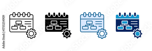 Project Plan Icon Set Multiple Style Collection
