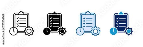 Task Process Icon Set Multiple Style Collection