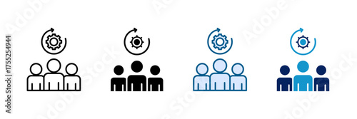 Team Workflow Icon Set Multiple Style Collection