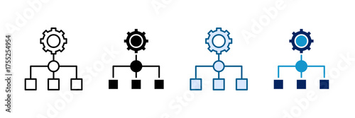 Process Path Icon Set Multiple Style Collection