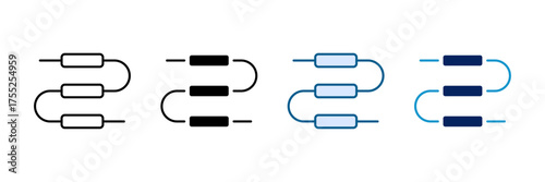 Flow Steps Icon Set Multiple Style Collection