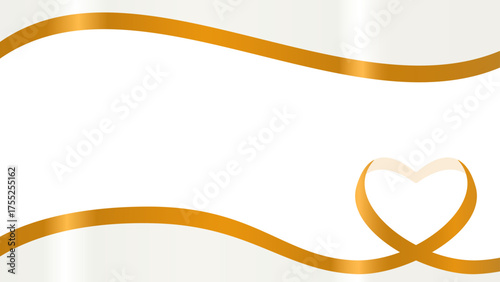 ハート型のリボンのデコレーションフレーム、16:9サイズ