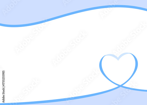 ハート型のリボンのデコレーションフレーム