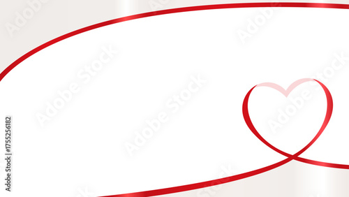 ハート型のリボンのデコレーションフレーム、16:9サイズ