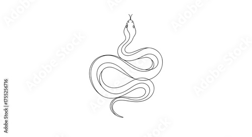Vector art of elegant snake with a minimalist design is captivating