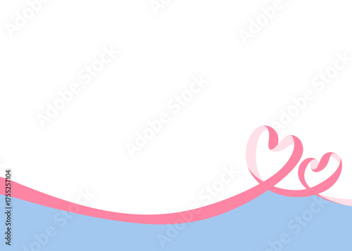 ハート型のリボンのデコレーションフレーム