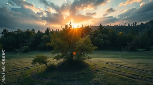 sunset in the mountains