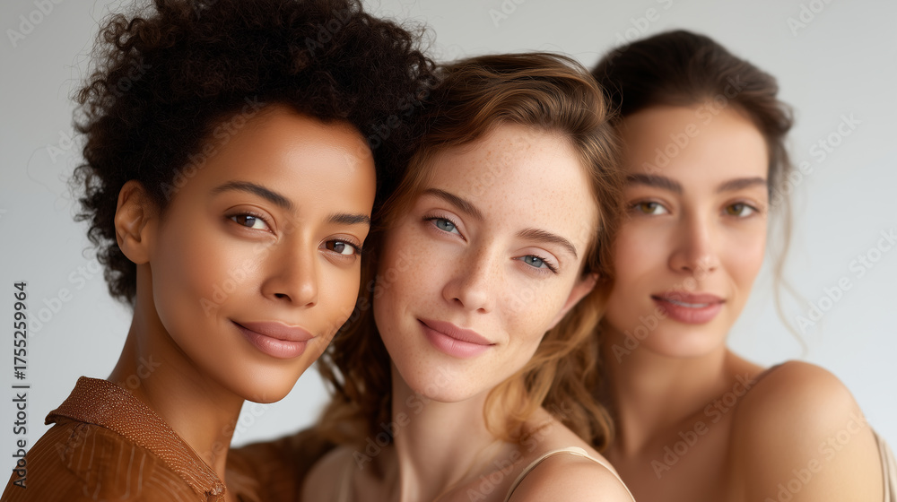 Obraz premium Diverse Group of Beautiful Women in Skincare Ad Campaign