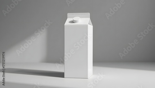 Clean white carton with screw cap ready for product branding and design mockups, studio lighting with soft shadows
