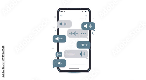 Smartphone interface displaying a messaging application with voice note functionality
