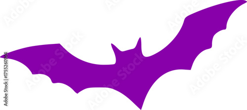 Bold purple bat silhouette vector. Perfect for Halloween designs, decorations, posters, party invites, crafts, icons, web use, and background art.