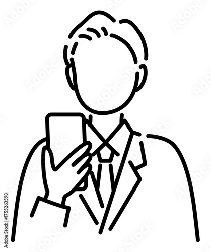 スマホで動画視聴やデータ見る会社員や先生