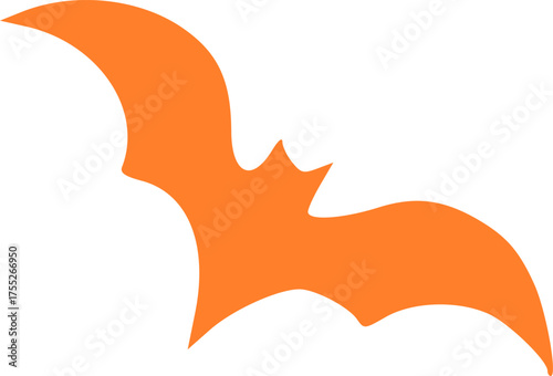 Simple orange bat silhouette vector. Great for Halloween themes, party invitations, decorations, posters, web icons, crafts, and festive backgrounds.