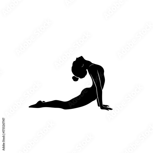 Silhouette of a woman in cobra pose a deep backbend promoting flexibility and strength practice
