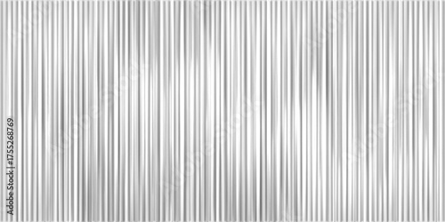 Corrugated polycarbonate plastic wall. Glass pattern background abstract gradient line 3D effect with ribbed silver texture. Luxury modern overlay for architecture, bathroom, office, cosmetic podium.