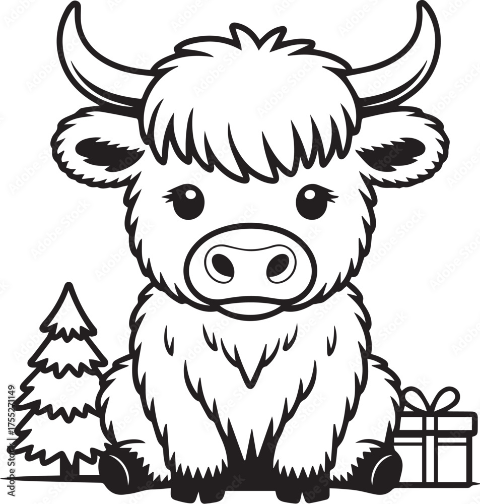 Obraz premium Christmas Highland Cows SVG 