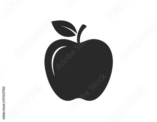 A stylized, grayscale depiction of a fruit, showcasing its typical features against a white background