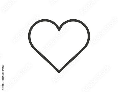Simple, outlined heart shape on a white background. The dark gray lines form a classic symbol