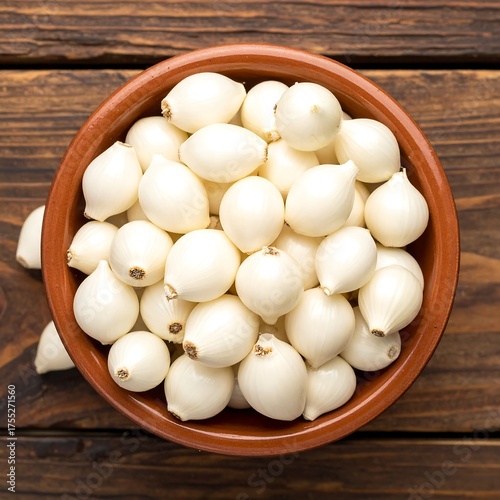 Wallpaper Mural Bowl of Pickled Onions on Wooden Surface. Torontodigital.ca