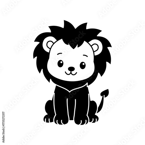 Cute cartoon Lion coloring book illustration vector design templates simple and modern